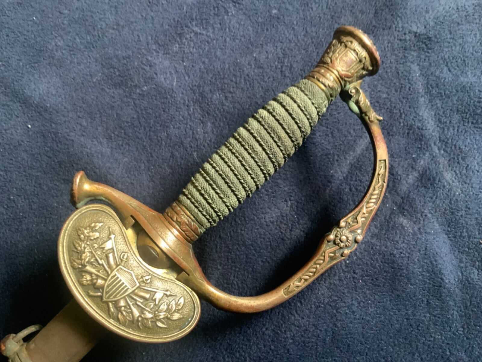 Antique 19C US Model 1860 Presentation Engraved 1877 Dated Sword w/ Scabbard