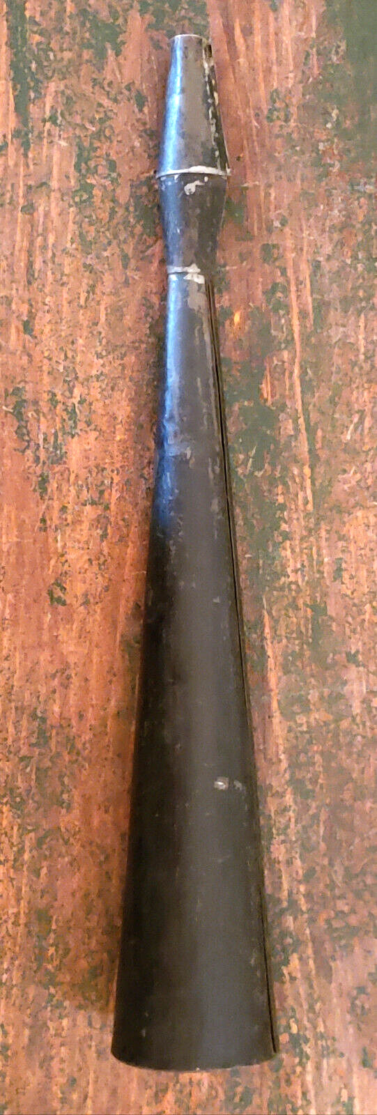 ANTIQUE 19th C 1900s SOLDERED Tin PARADE HORN Child's Toy DARK PATINA