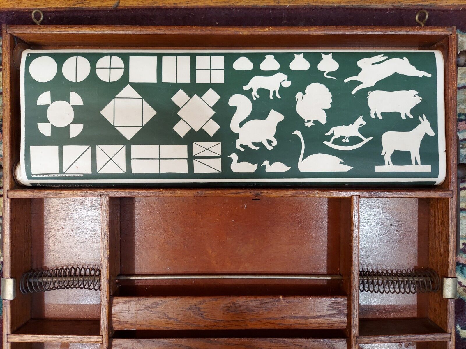 Antique Teachers Travel Desk Chalkboard Scroll Meyers And Co. 1900's