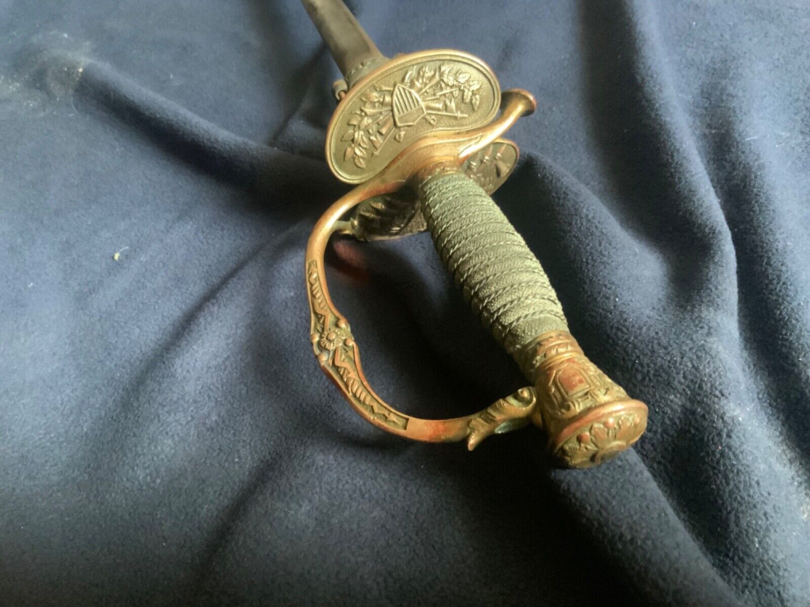 Antique 19C US Model 1860 Presentation Engraved 1877 Dated Sword w/ Scabbard