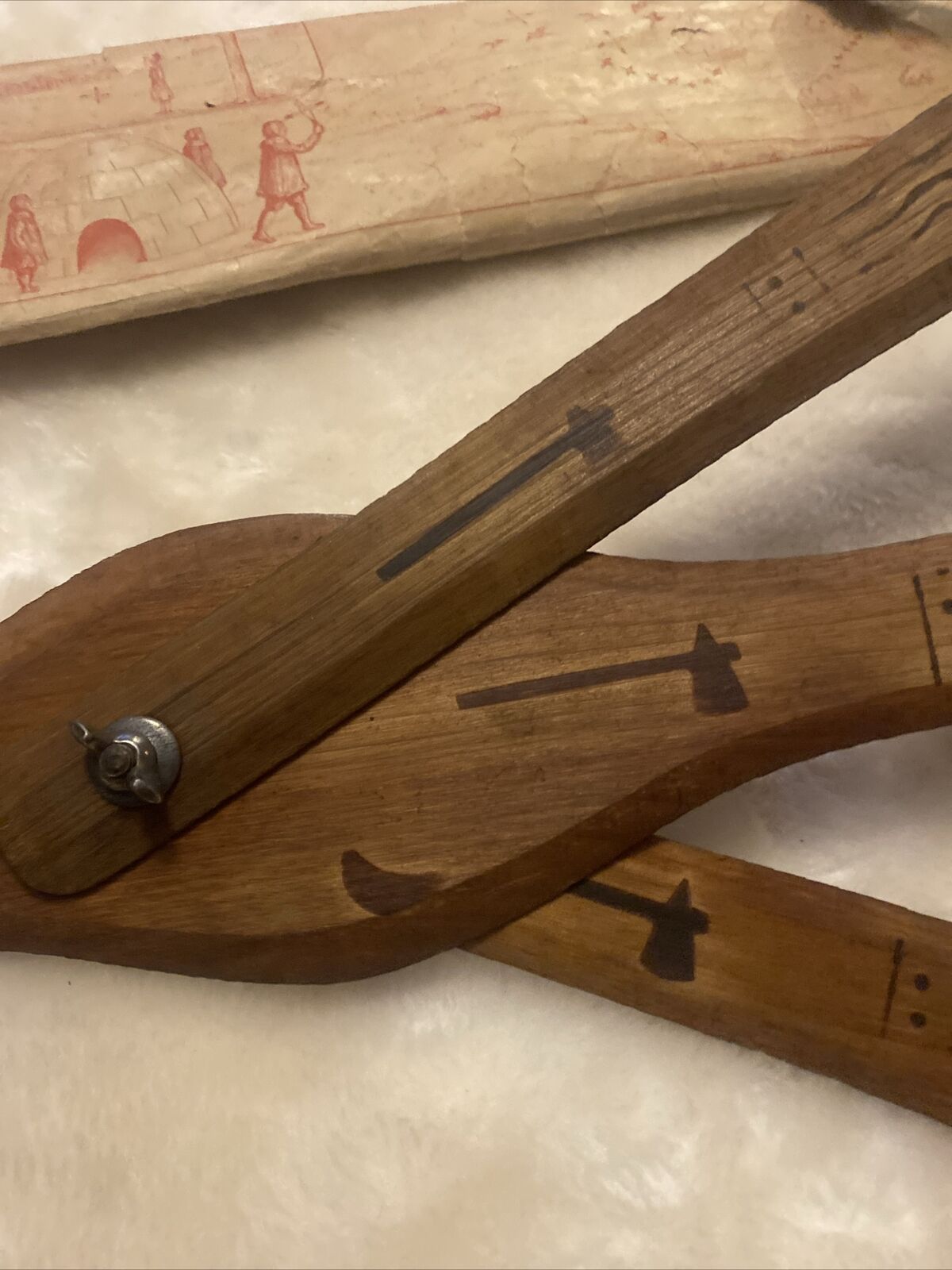 1900's Vintage Sears Roebuck & Co. Wooden Boomabird Toy W/ Original Packaging