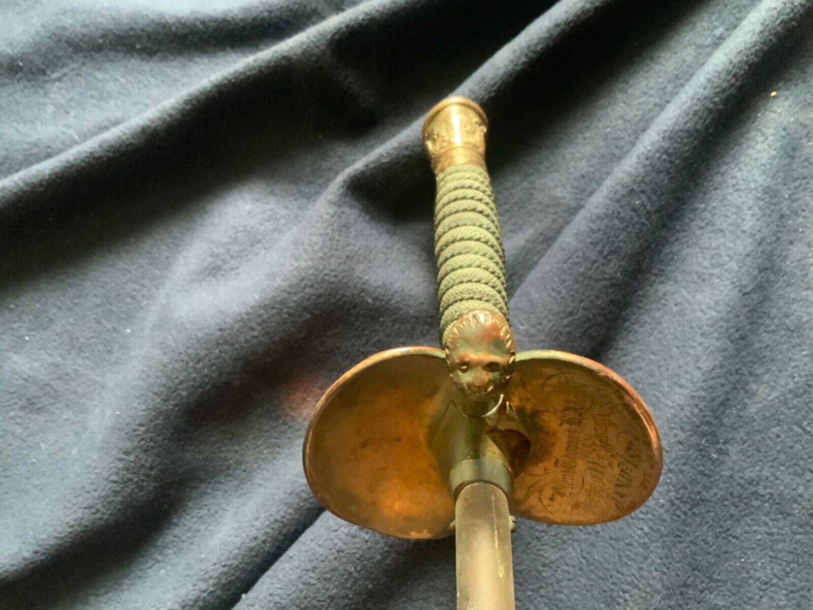Antique 19C US Model 1860 Presentation Engraved 1877 Dated Sword w/ Scabbard