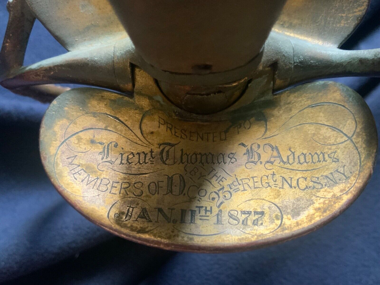 Antique 19C US Model 1860 Presentation Engraved 1877 Dated Sword w/ Scabbard