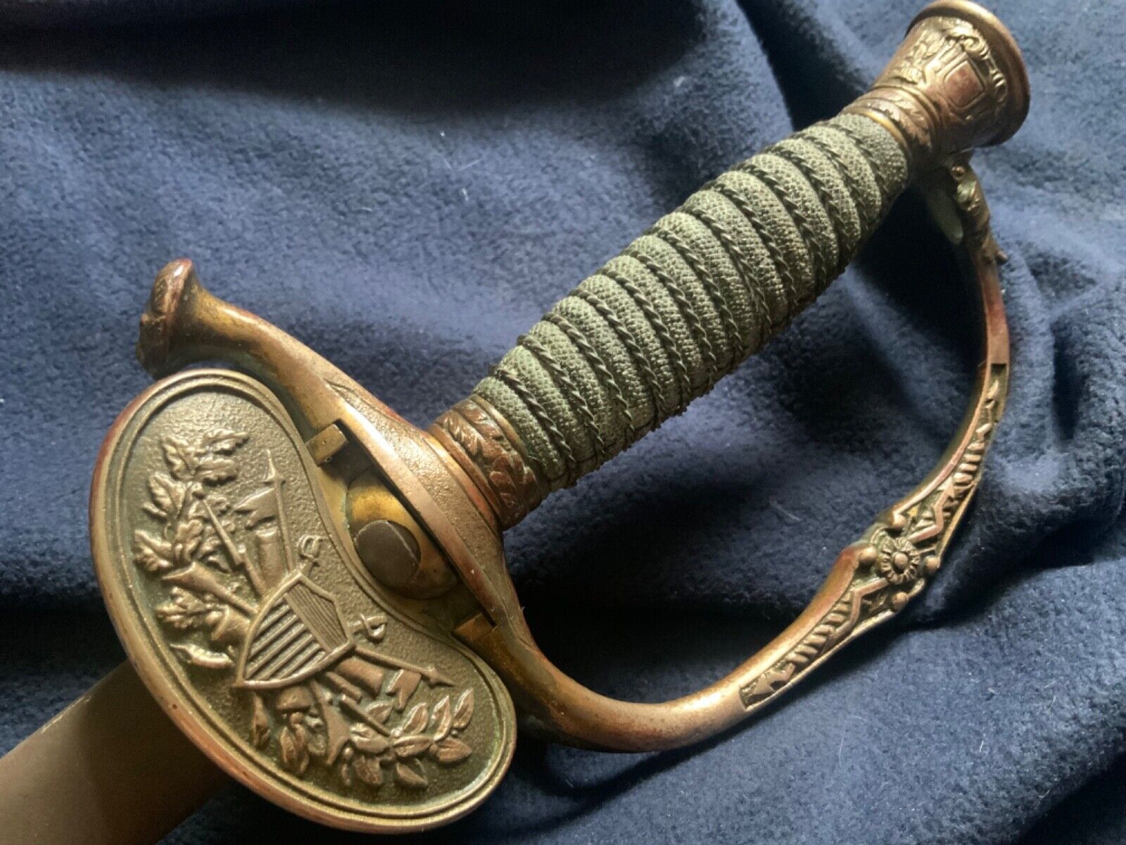 Antique 19C US Model 1860 Presentation Engraved 1877 Dated Sword w/ Scabbard
