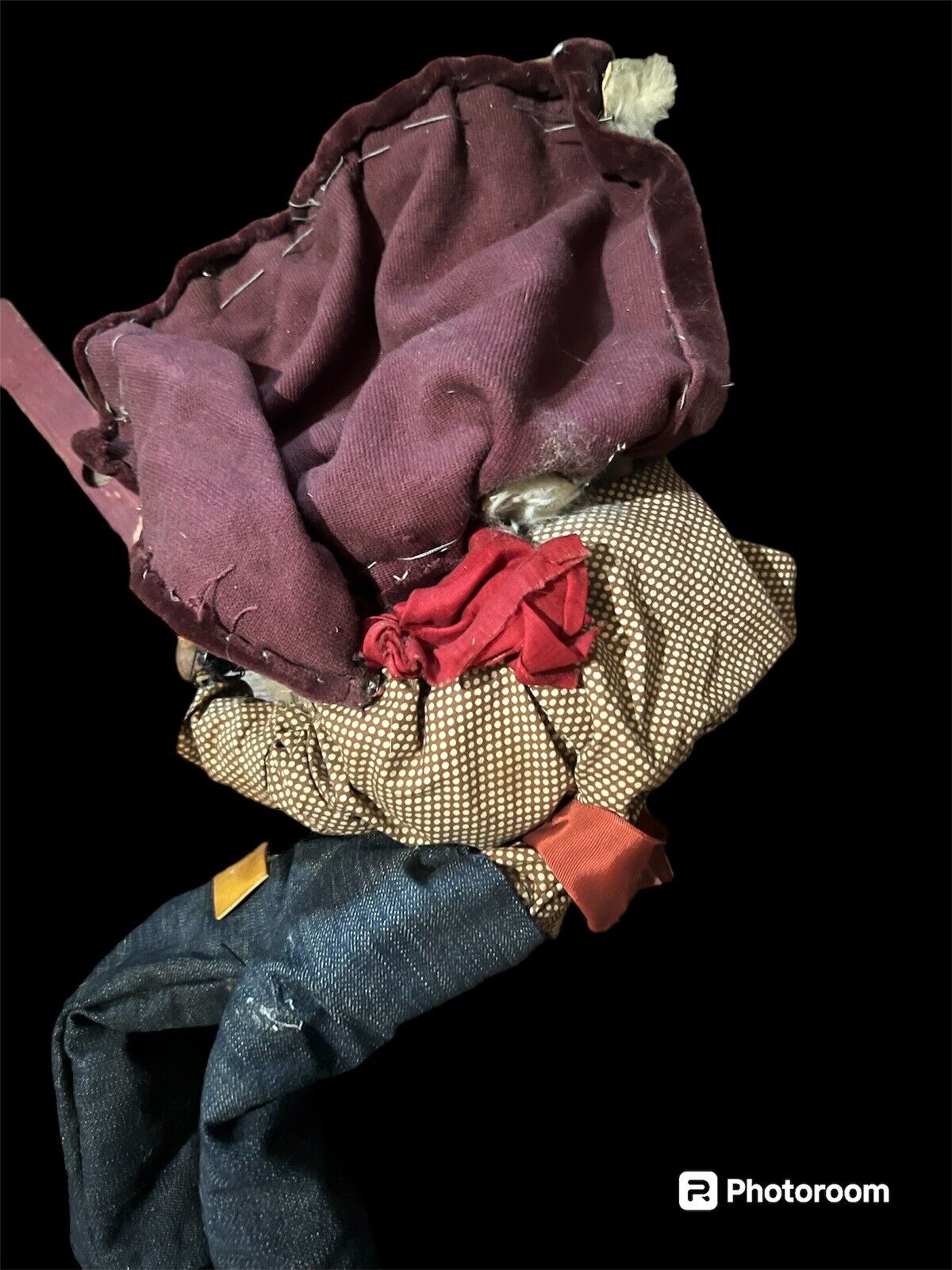 Antique Hand Puppet Carved Wood Marionette Handmade Early 1900s 17” Tall