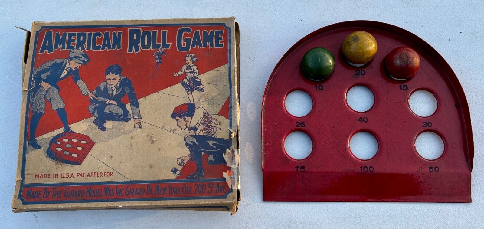 Early 1900's Era Antique American Roll Game In The Original Box
