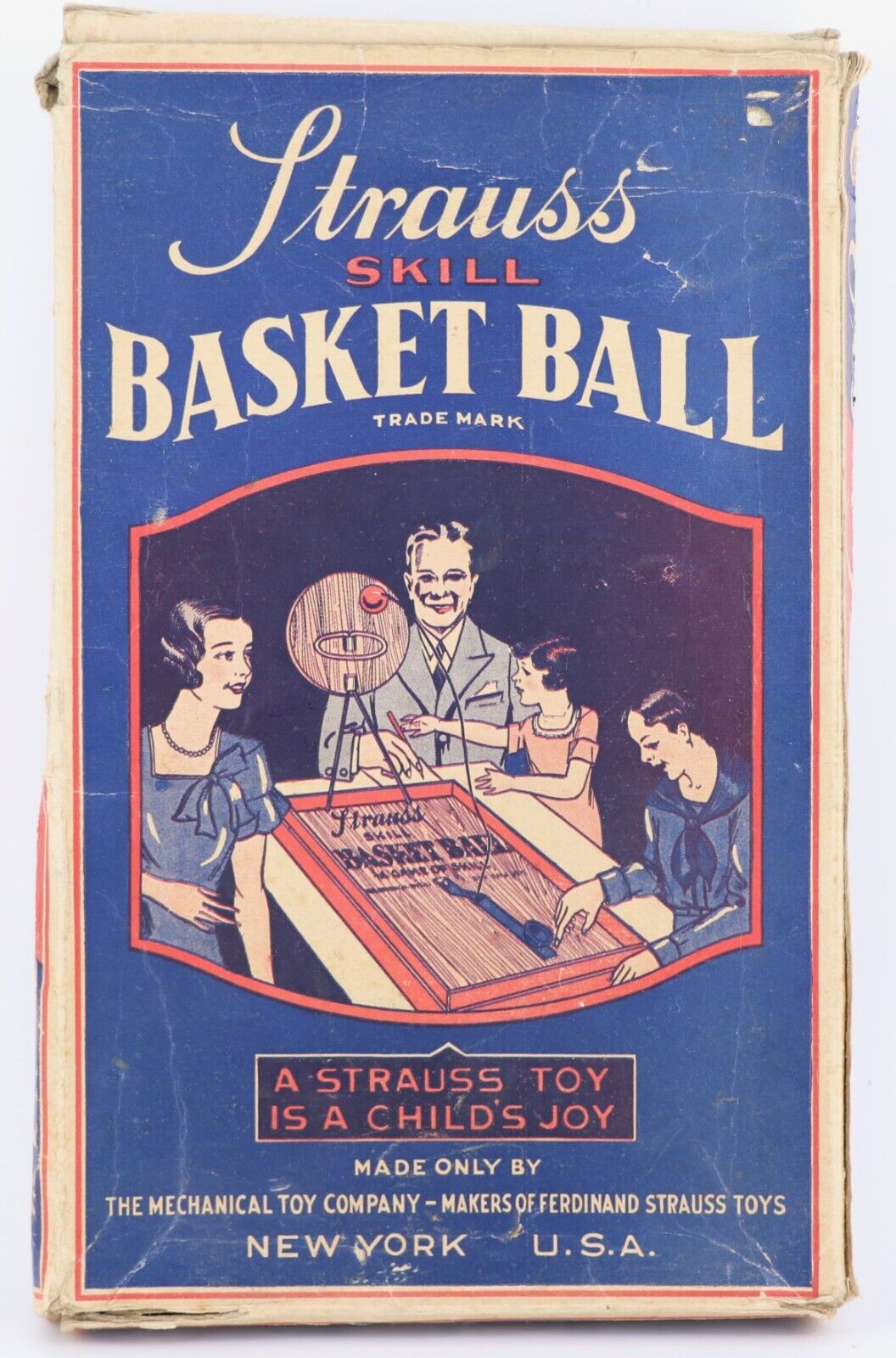 Strauss Skill Basket Ball Mechanical Toy Company - early 1900's