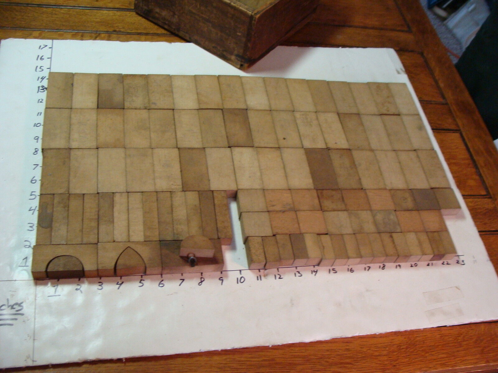 box of 1800's vintage hardwood blocks, very nice.