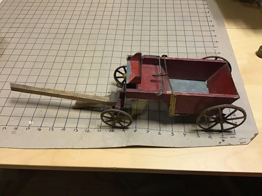 original late 1800's or early 1900's wood and metal Horse drawn DUMP CART