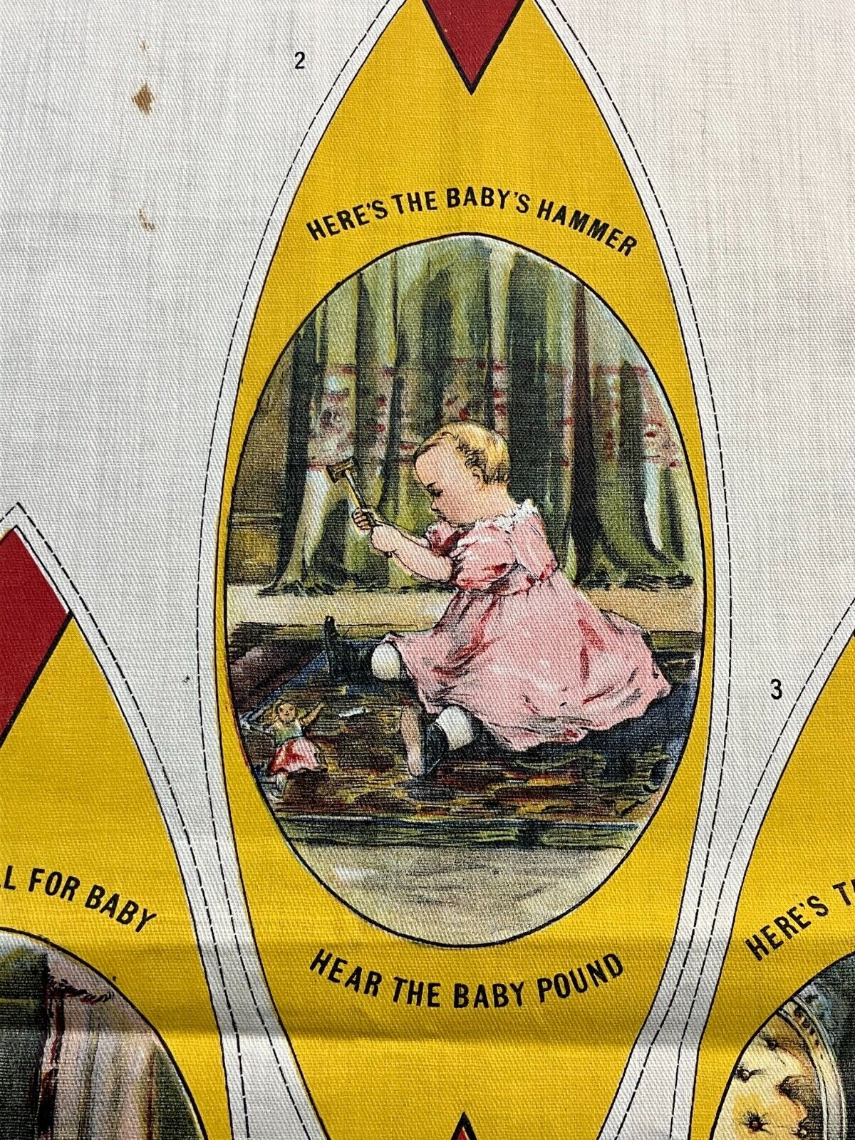 1900s Victorian Children’s Toy Baby’s Ball Art Fabric Mills Uncut Textile