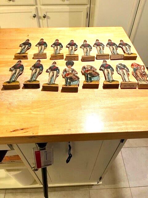 SET OF 16 LATE 1800S EARLY 1900S CARDBOARD SOLDIERS MOSTLY BRITISH IN NATURE WOO