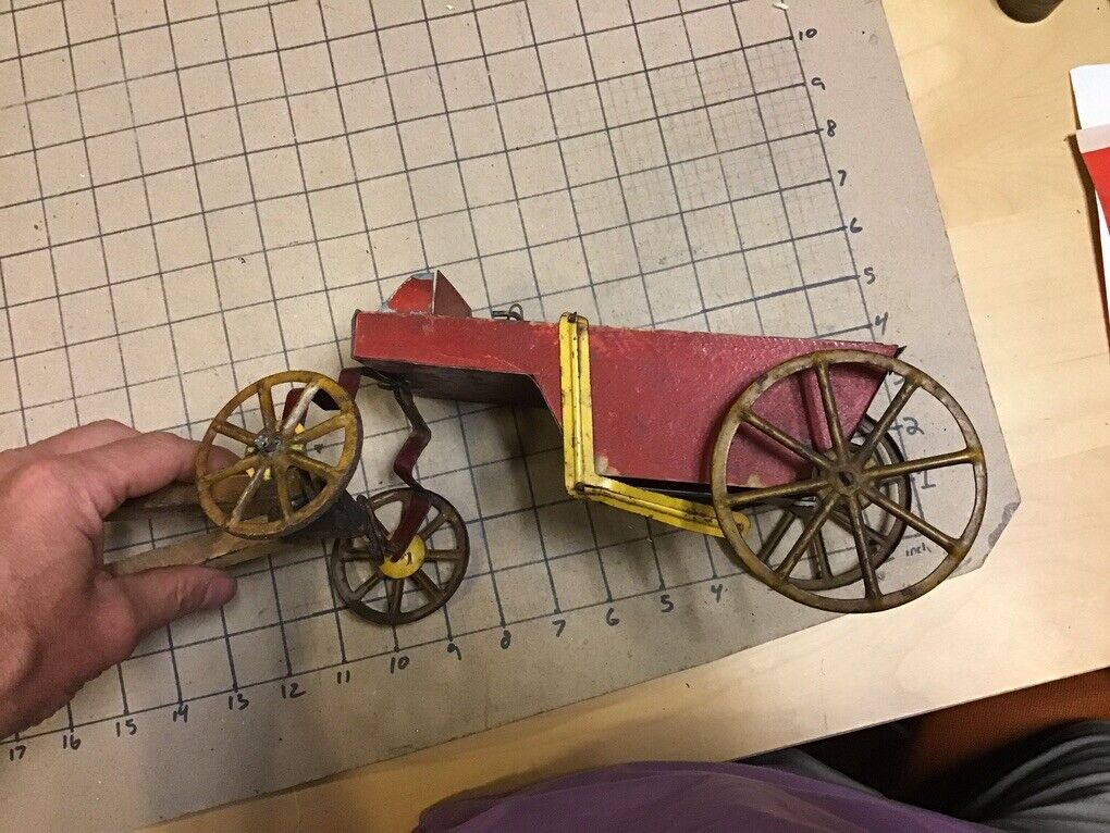 original late 1800's or early 1900's wood and metal Horse drawn DUMP CART