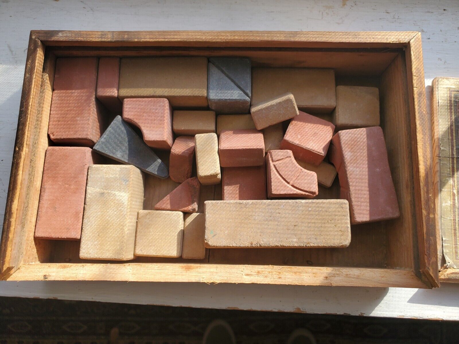 Antique 1900s Richter's Anchor Blocks of Stone 3 colors Made in Germany Toy Set