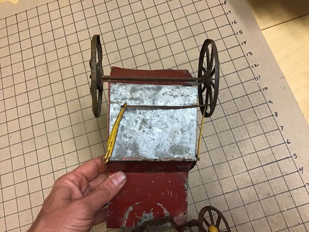 original late 1800's or early 1900's wood and metal Horse drawn DUMP CART