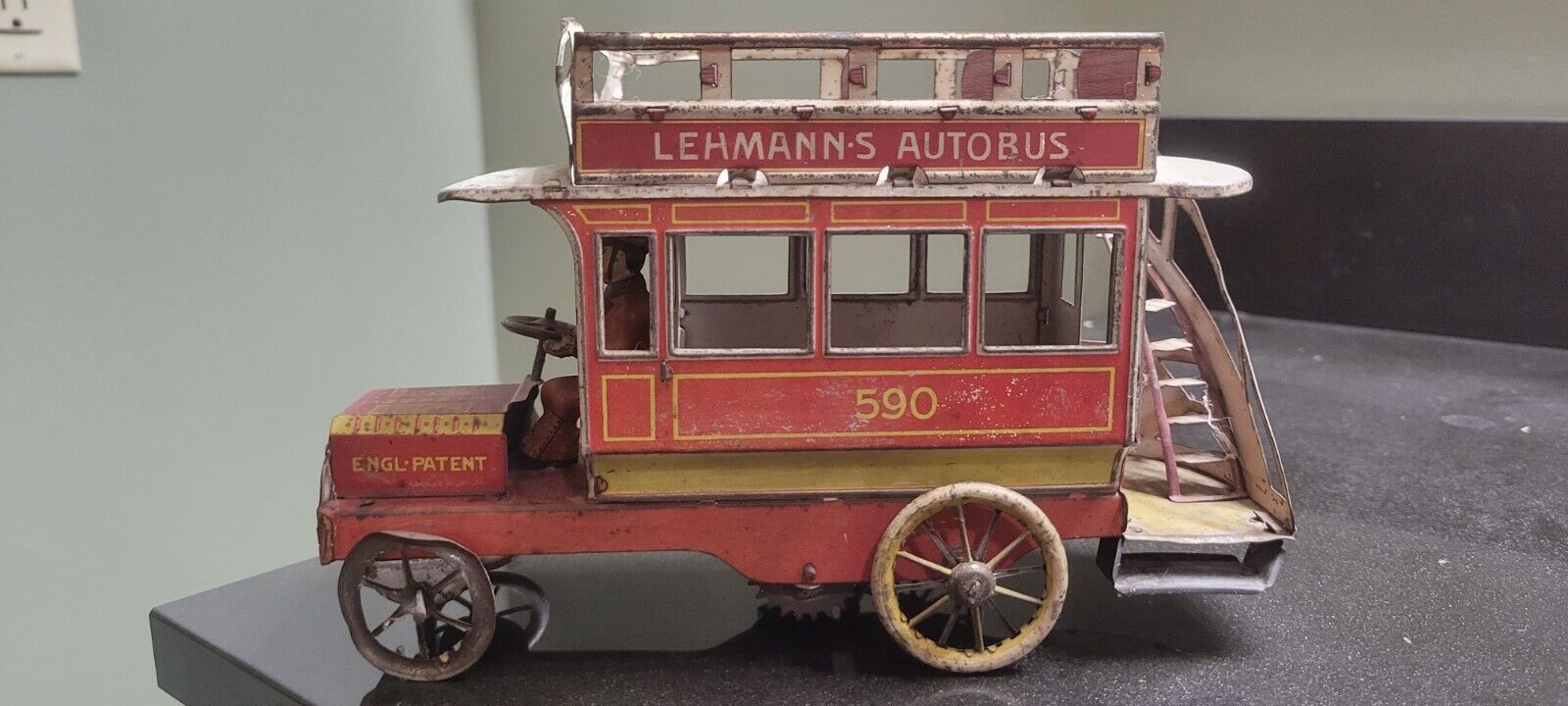Rare Vintage Early 1900s German Lehmanns Autobus 590 Toy