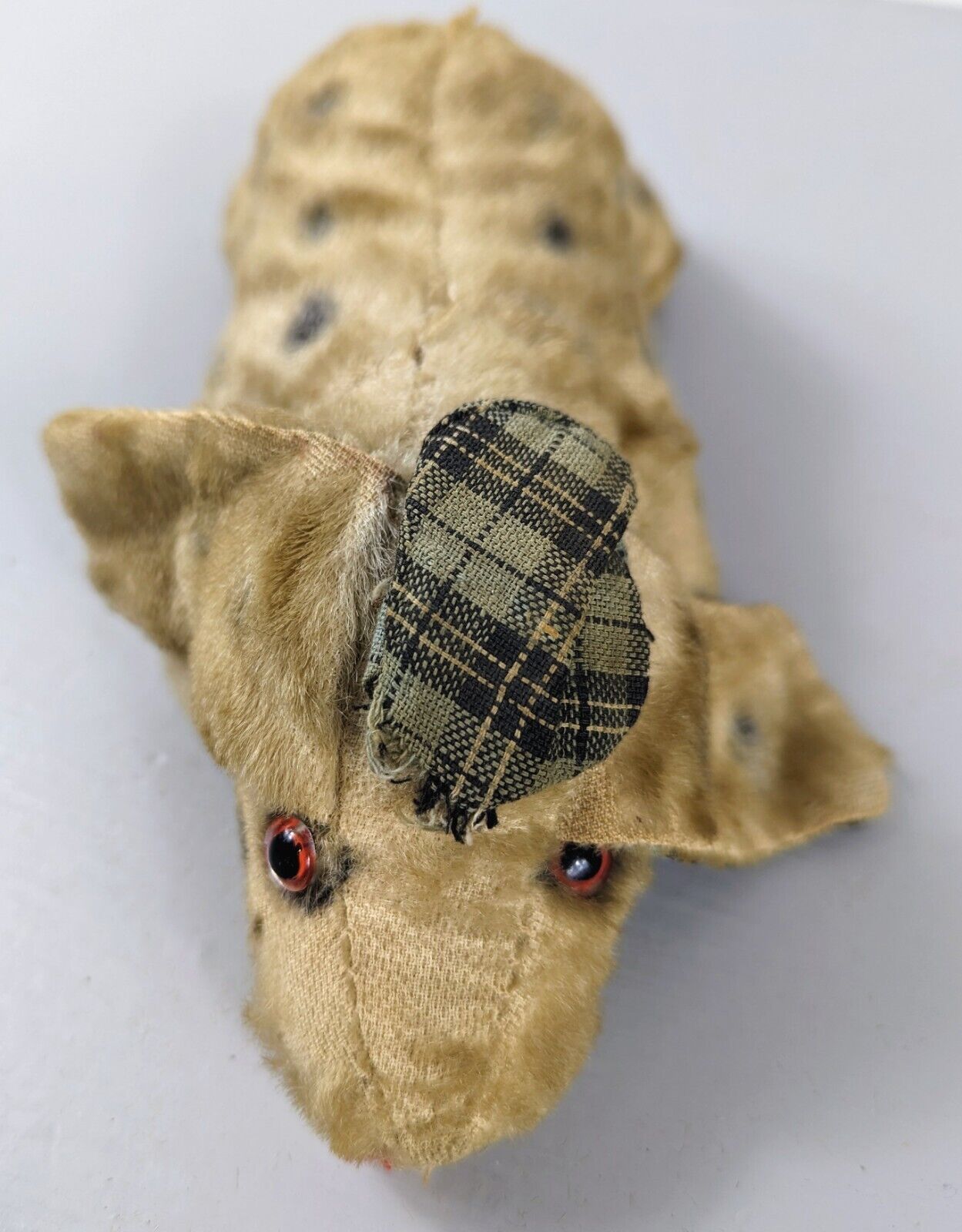 Mole Hair 1800s Pig w Hat Plush Pink Lace Collectible & Rare 9"
