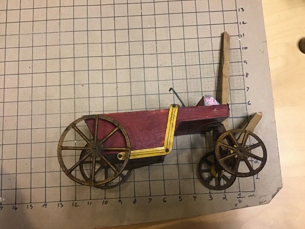 original late 1800's or early 1900's wood and metal Horse drawn DUMP CART