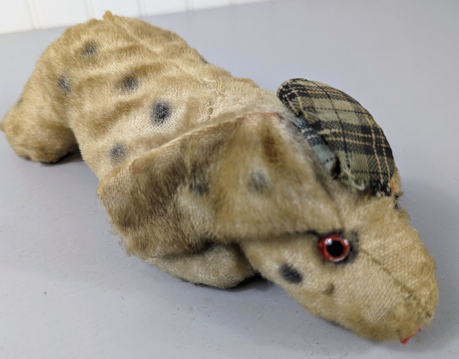 Mole Hair 1800s Pig w Hat Plush Pink Lace Collectible & Rare 9"