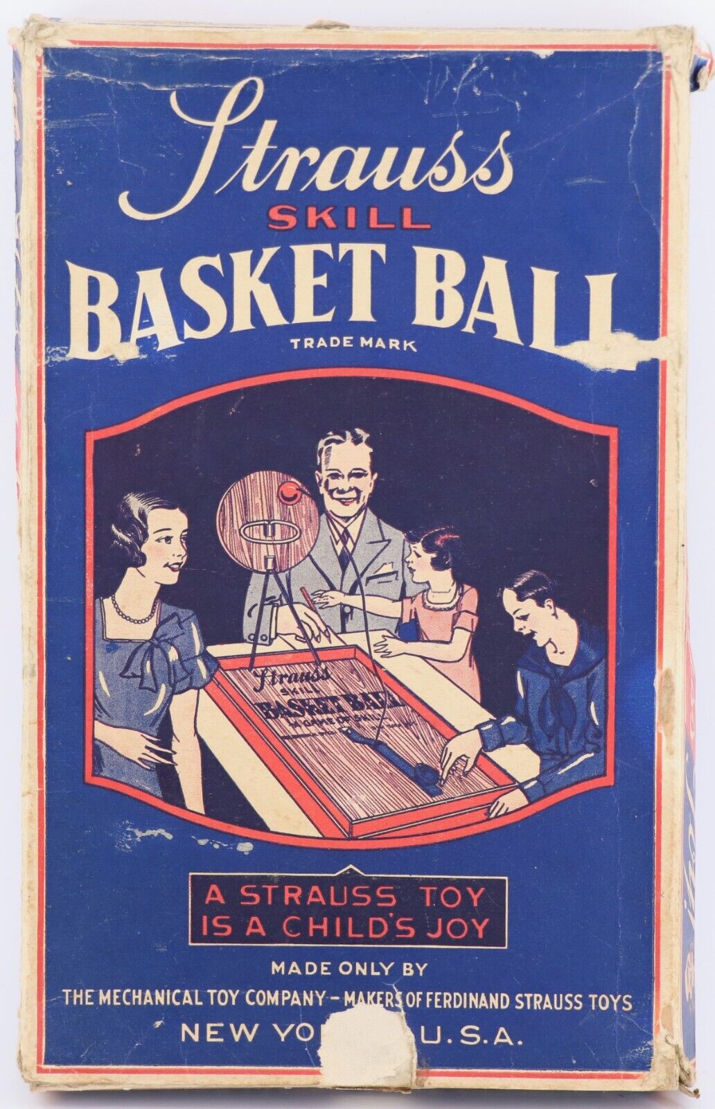 Strauss Skill Basket Ball Mechanical Toy Company  -  early 1900's