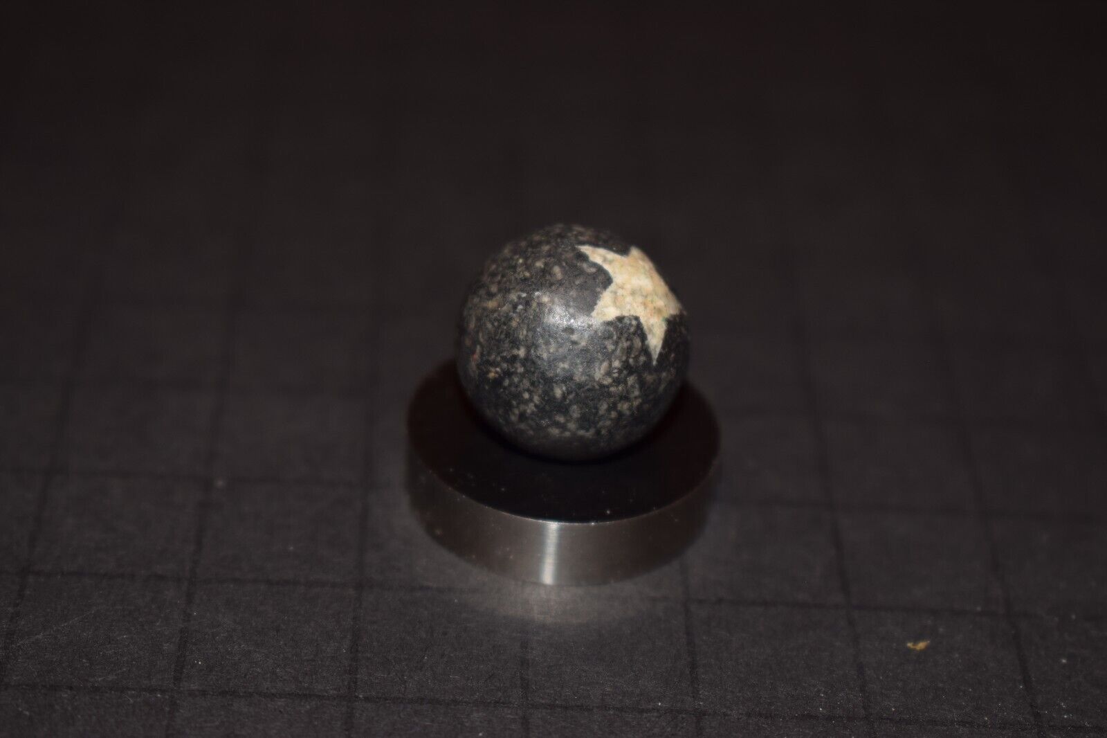 Victorin Era 1800's Antique Toy Star Fired Clay Marble Size .734"=47/64" VGC