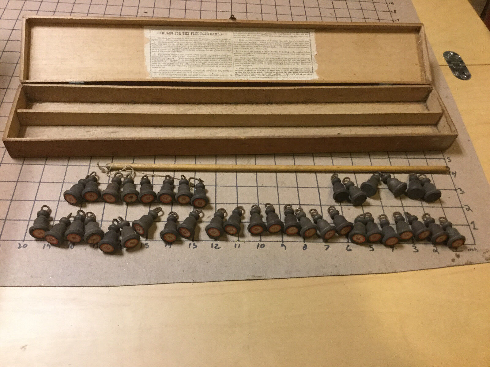 Original 1800's Wooden FISH POND Game - SCHARLES BROS