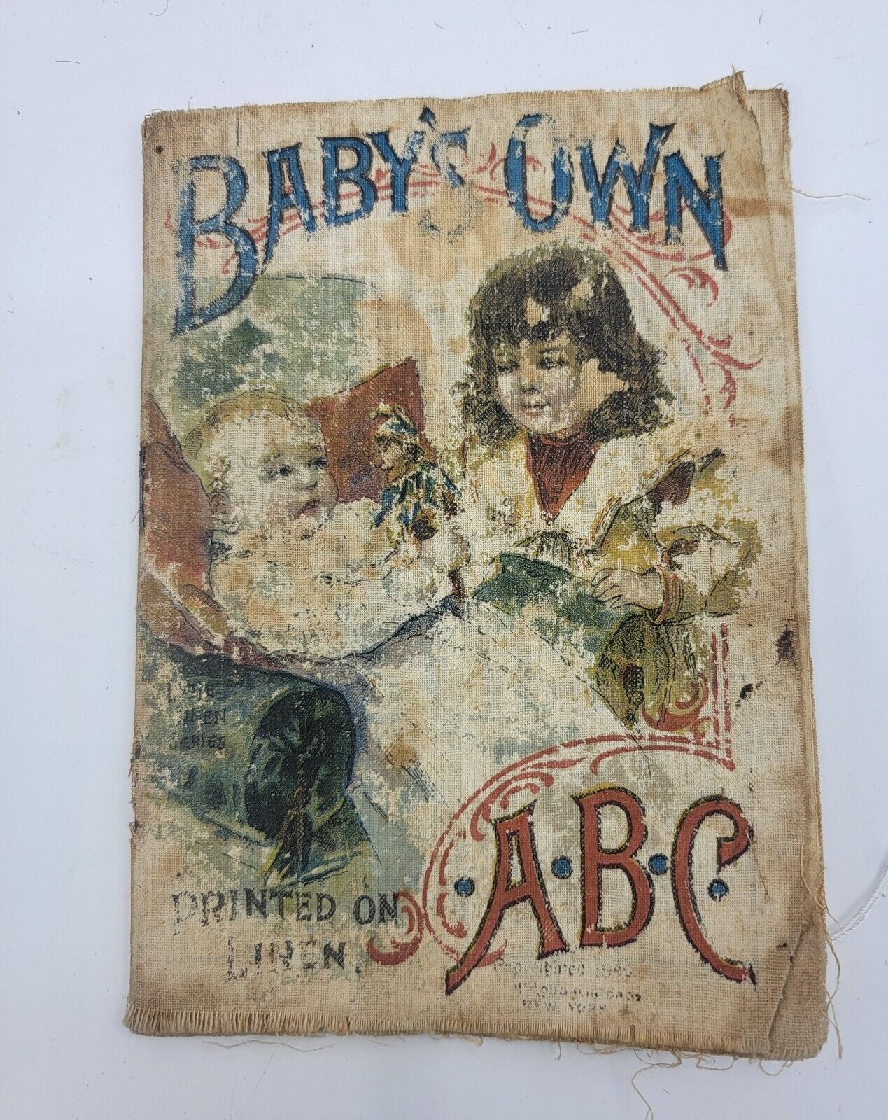 1800s Child's Cloth Babys Own ABC With Unique Period Subjects