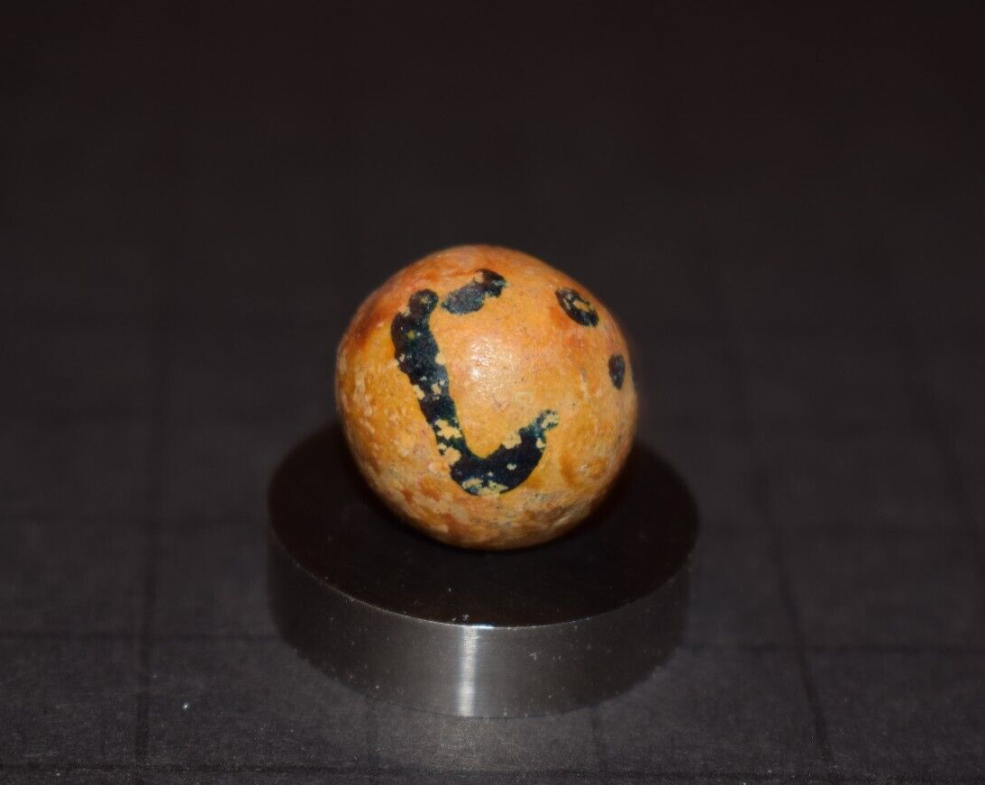 Antique Victorina Era 1800's Dyed Hard Clay Toy Marble Size .703"