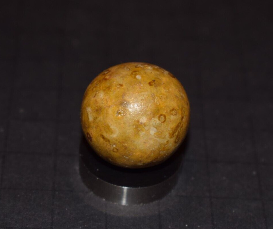 Antique Victorian Era Speckled Clay Toy Marble Shooter Size 1.00"=25mm VGC