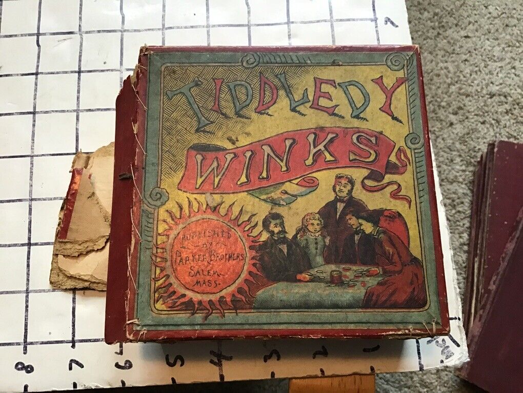 original 1800's PARKER BROS. - TIDDLEDY WINKS - 
