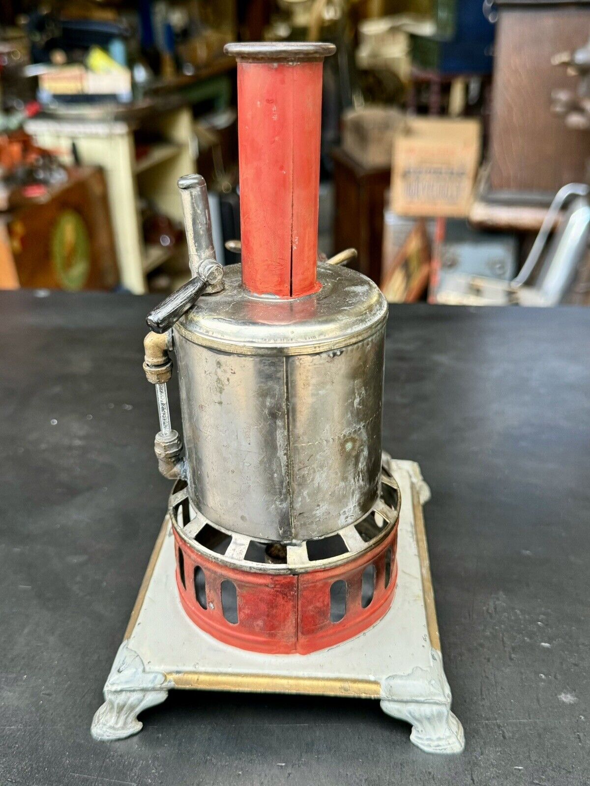1900s TOY STATIONARY STEAM ENGINE WEEDEN, ORNATE, DETAILED ALCOHOL FIRED