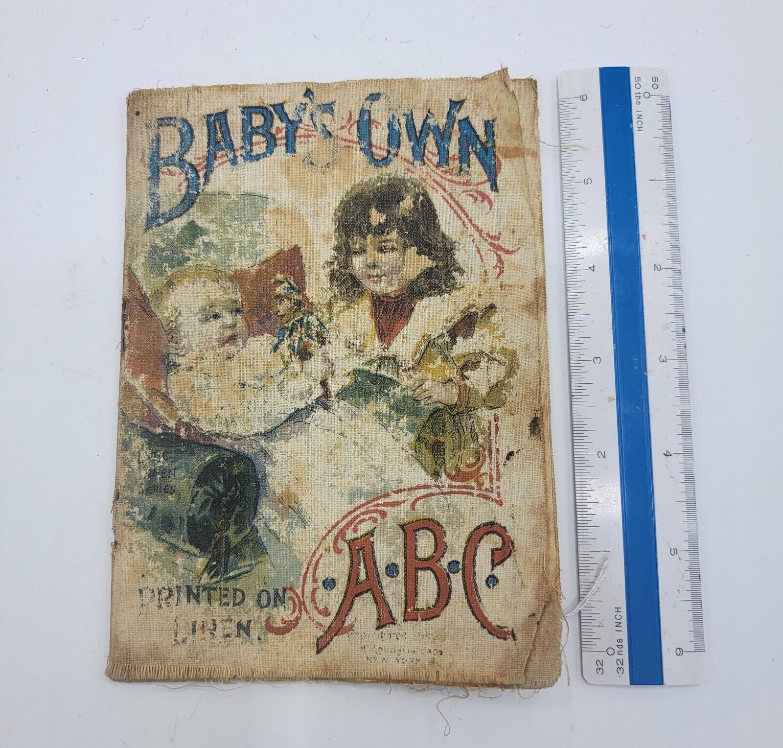 1800s Child's Cloth Babys Own ABC With Unique Period Subjects