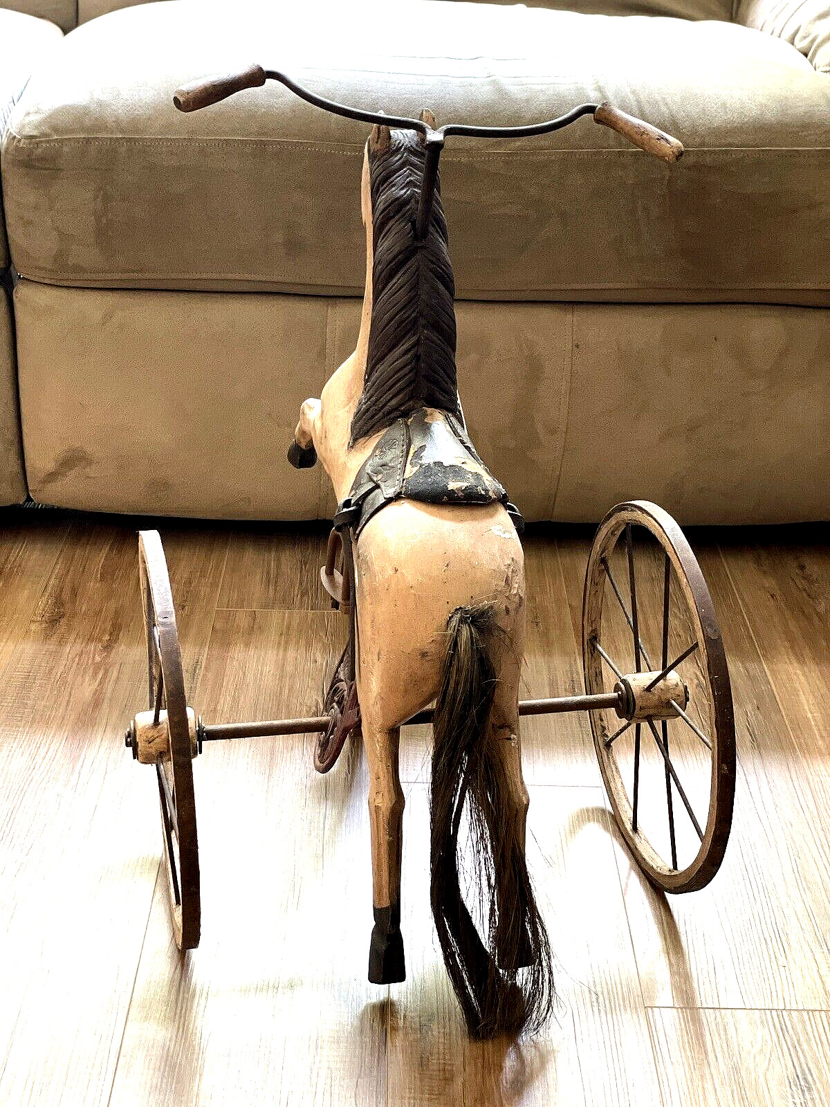 ANTIQUE HORSE VELOCIPEDE TRICYCLE - AGED TO PERFECTION