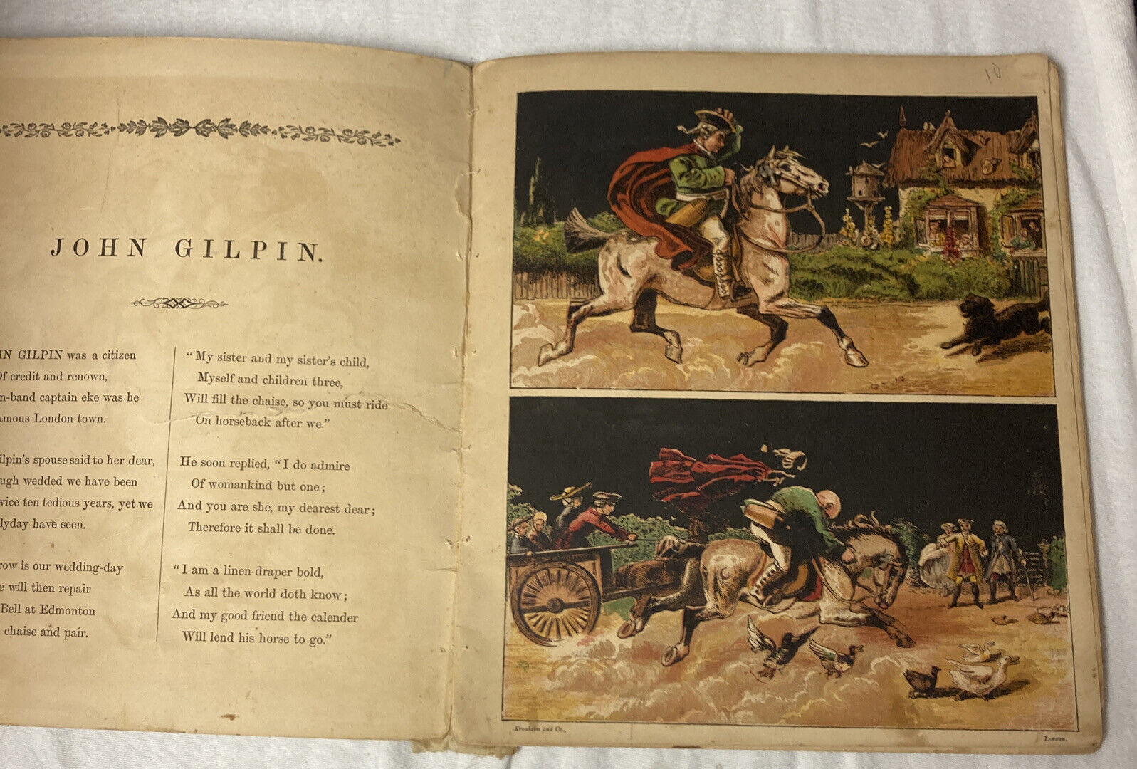 Kronheim and Co / Aunt Louisa's London Toy Books “John Gilpin” Rare 1800s era PB