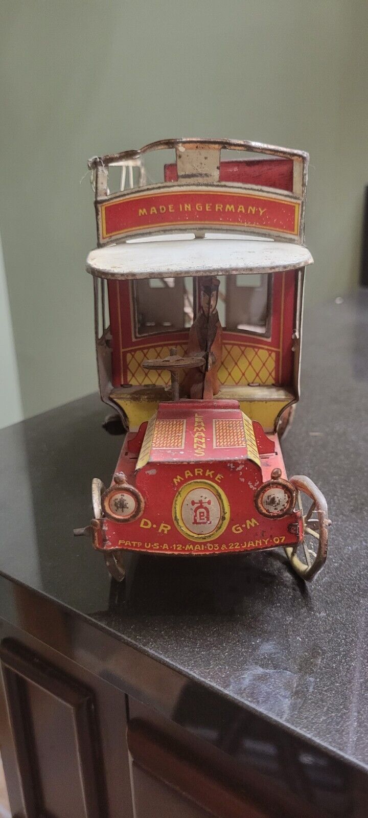 Rare Vintage Early 1900s German Lehmanns Autobus 590 Toy