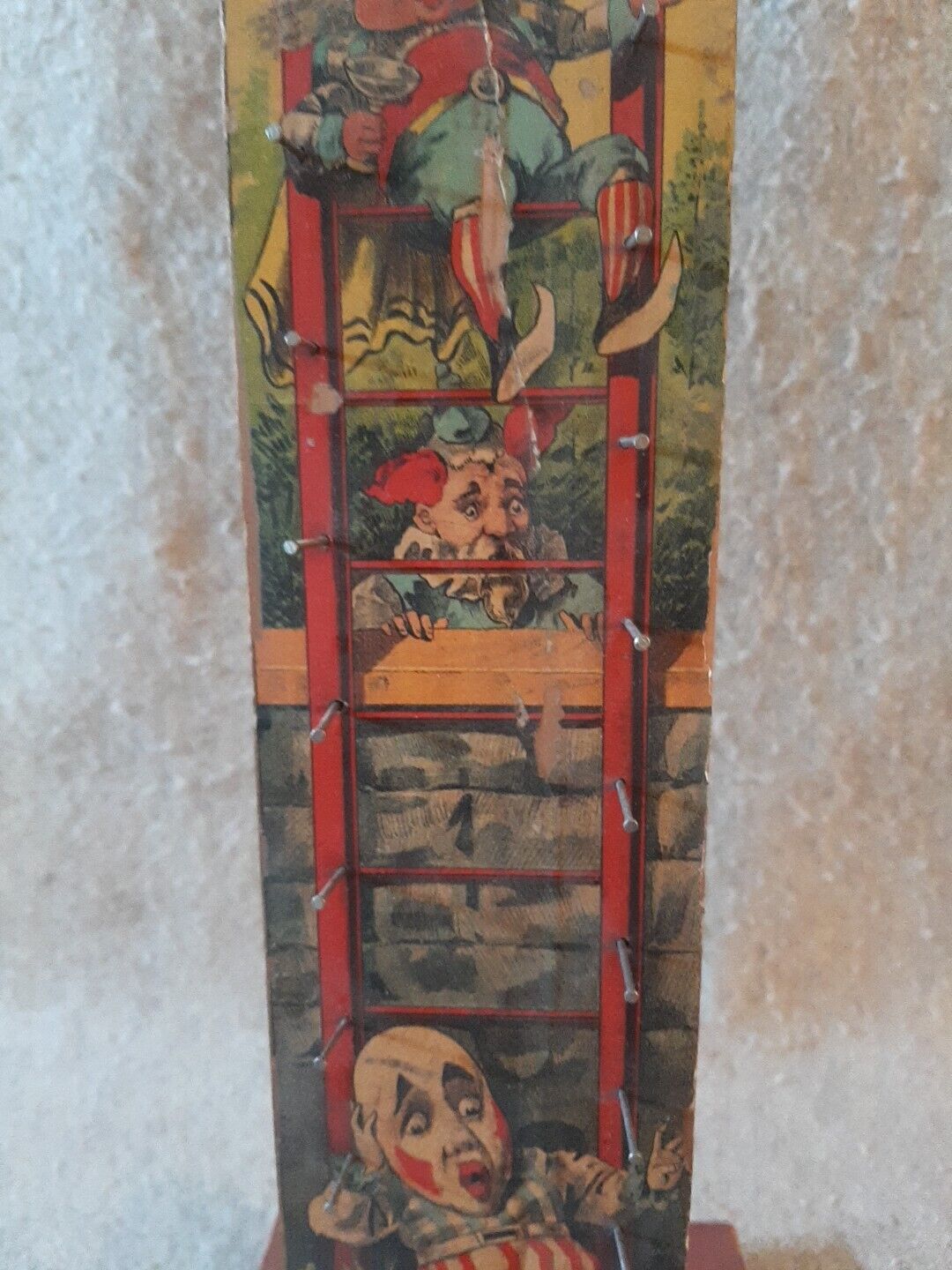 Vintage Wooden Ladder Climb Toy Humpty Dumpty Mother Goose Nursery Rhymes