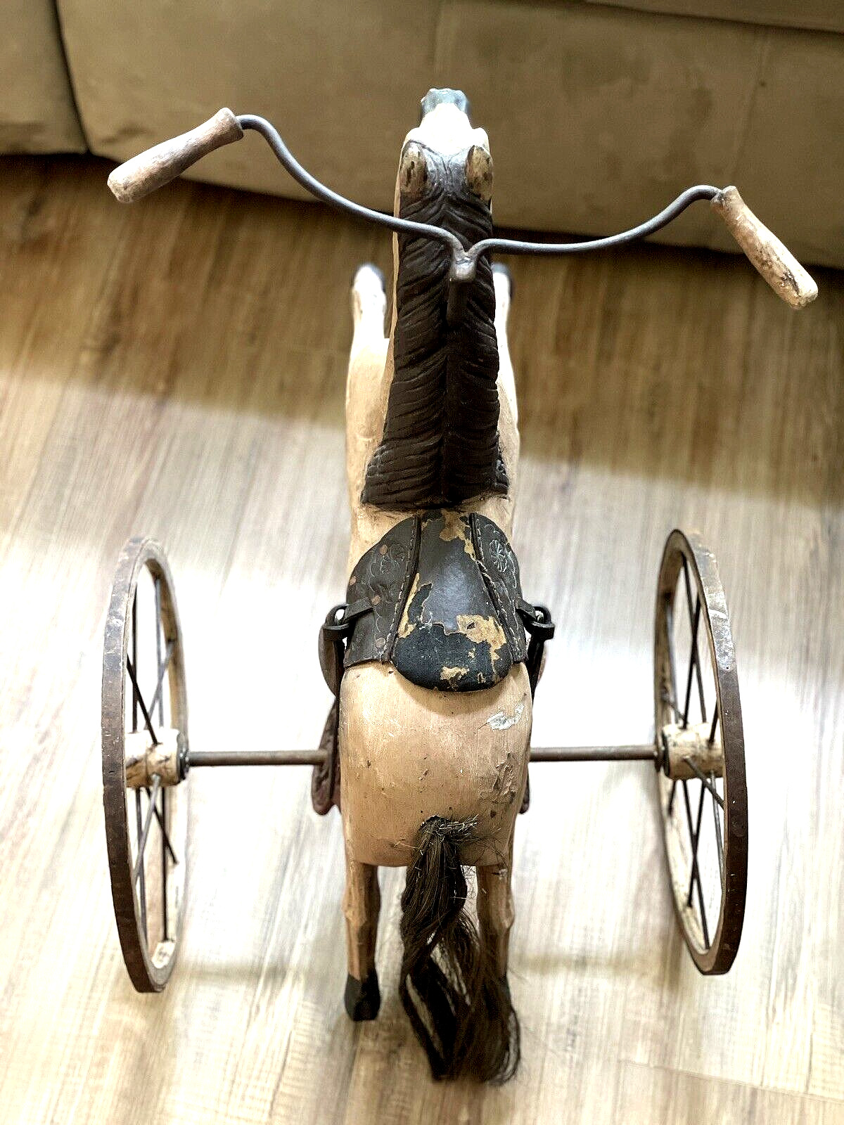 ANTIQUE HORSE VELOCIPEDE TRICYCLE - AGED TO PERFECTION