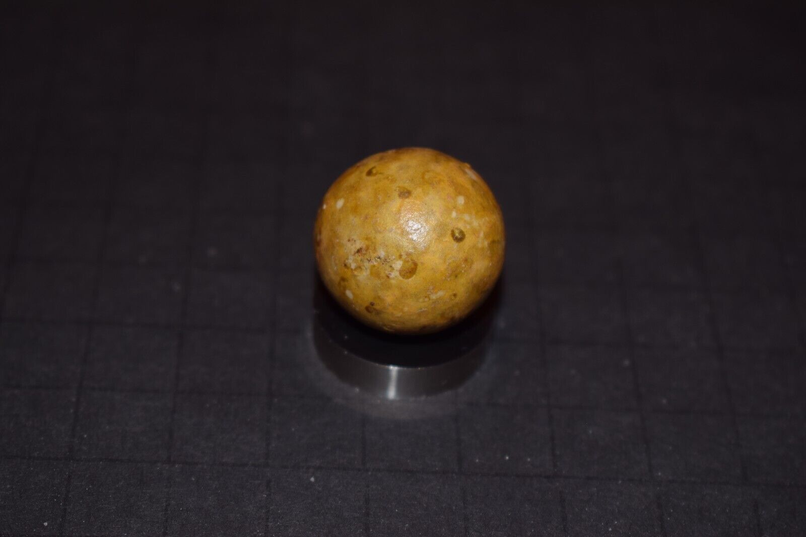 Antique Victorian Era Speckled Clay Toy Marble Shooter Size 1.00"=25mm VGC