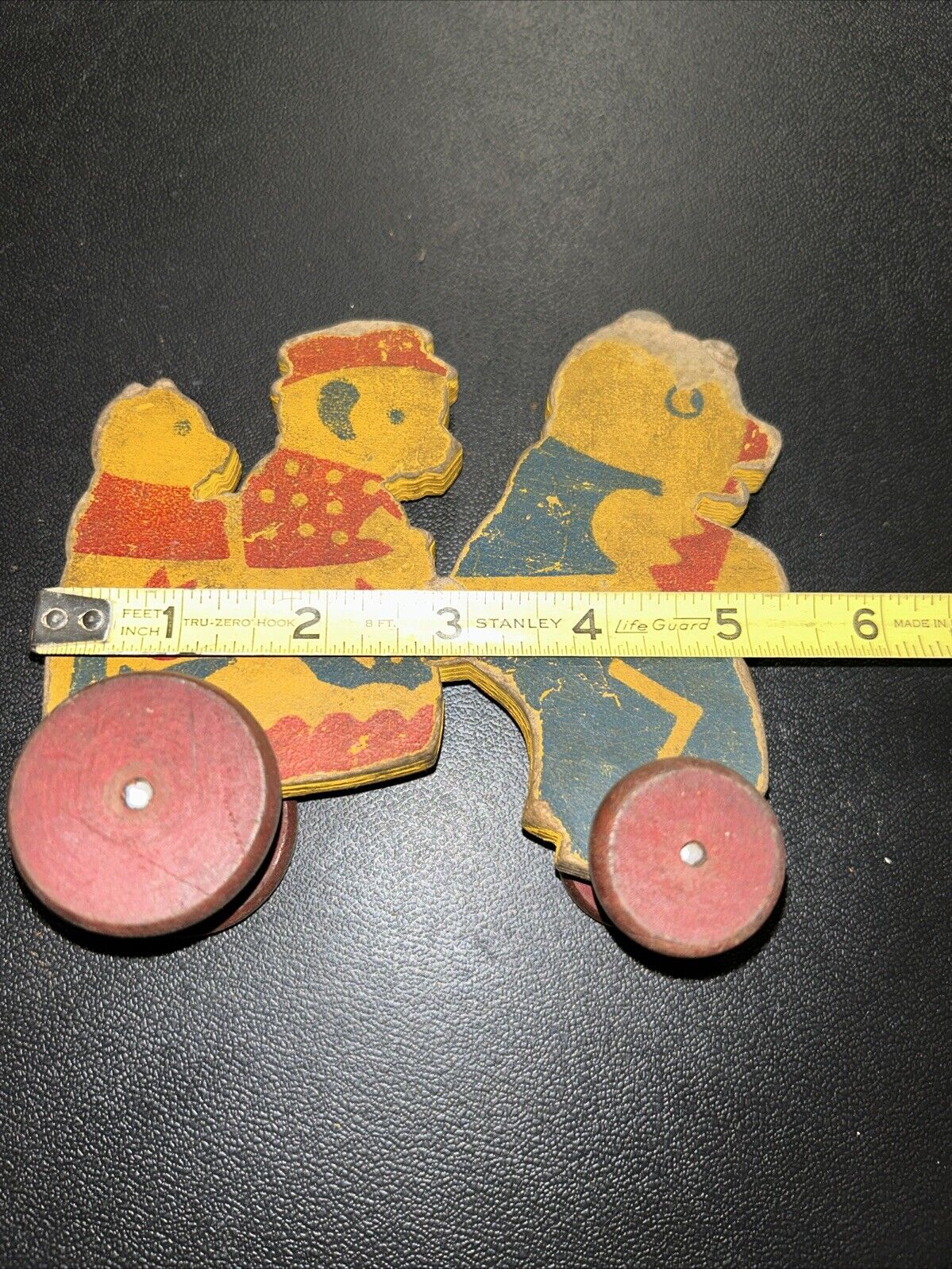 Vintage 1800s - Early 1900s Wooden Toy Bears Wagon RARE! USA