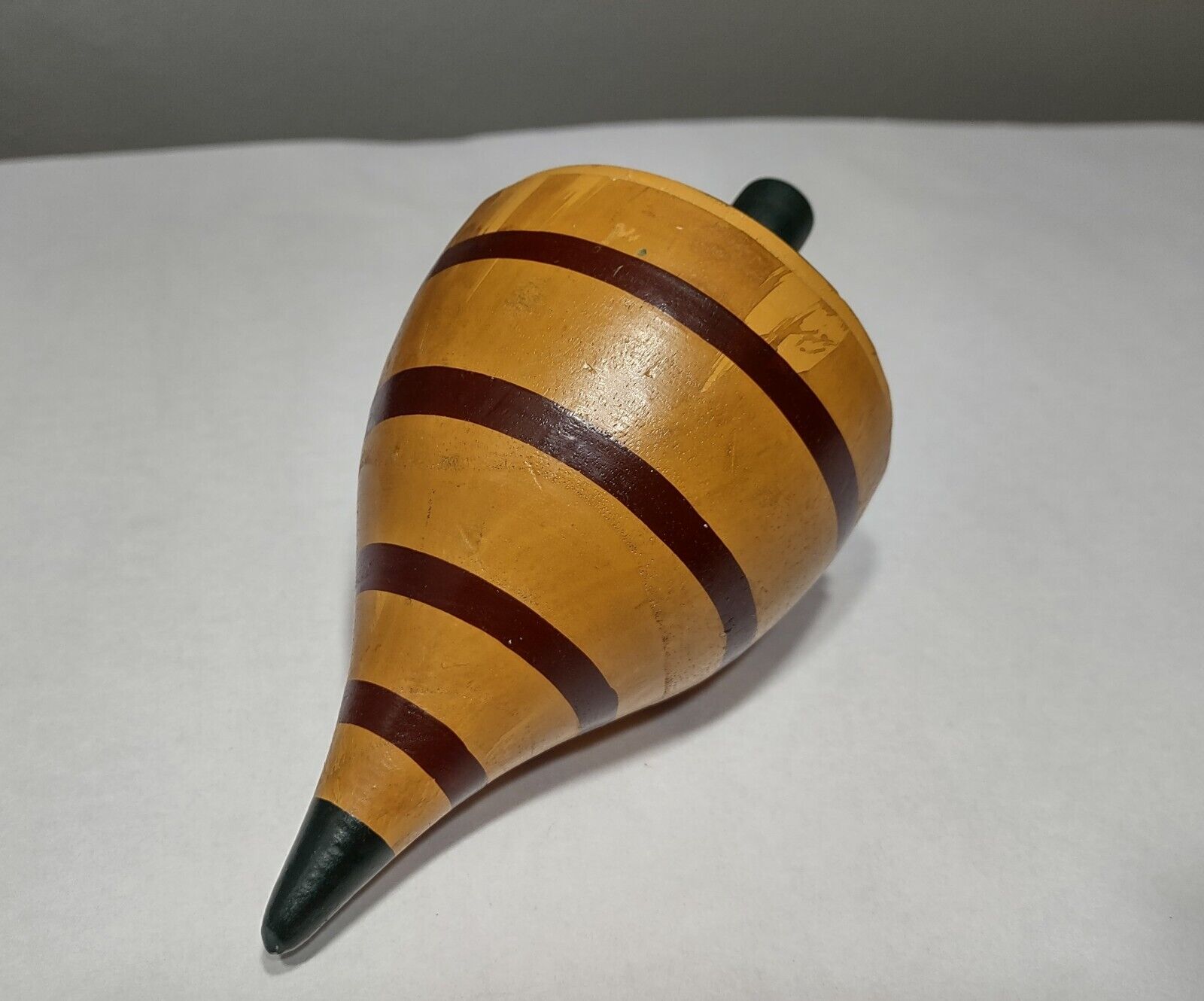 Antique Folk Art Large Wooden Toy Spinning Top - Late 1800s To Early 1900s