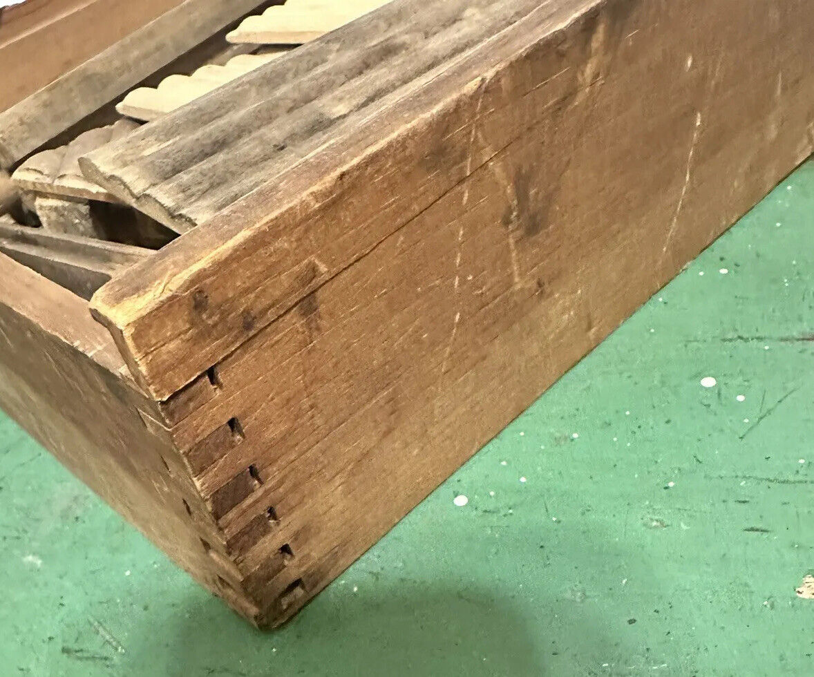 Antique 19th Century wood building Toy Architectural blocks set In Box