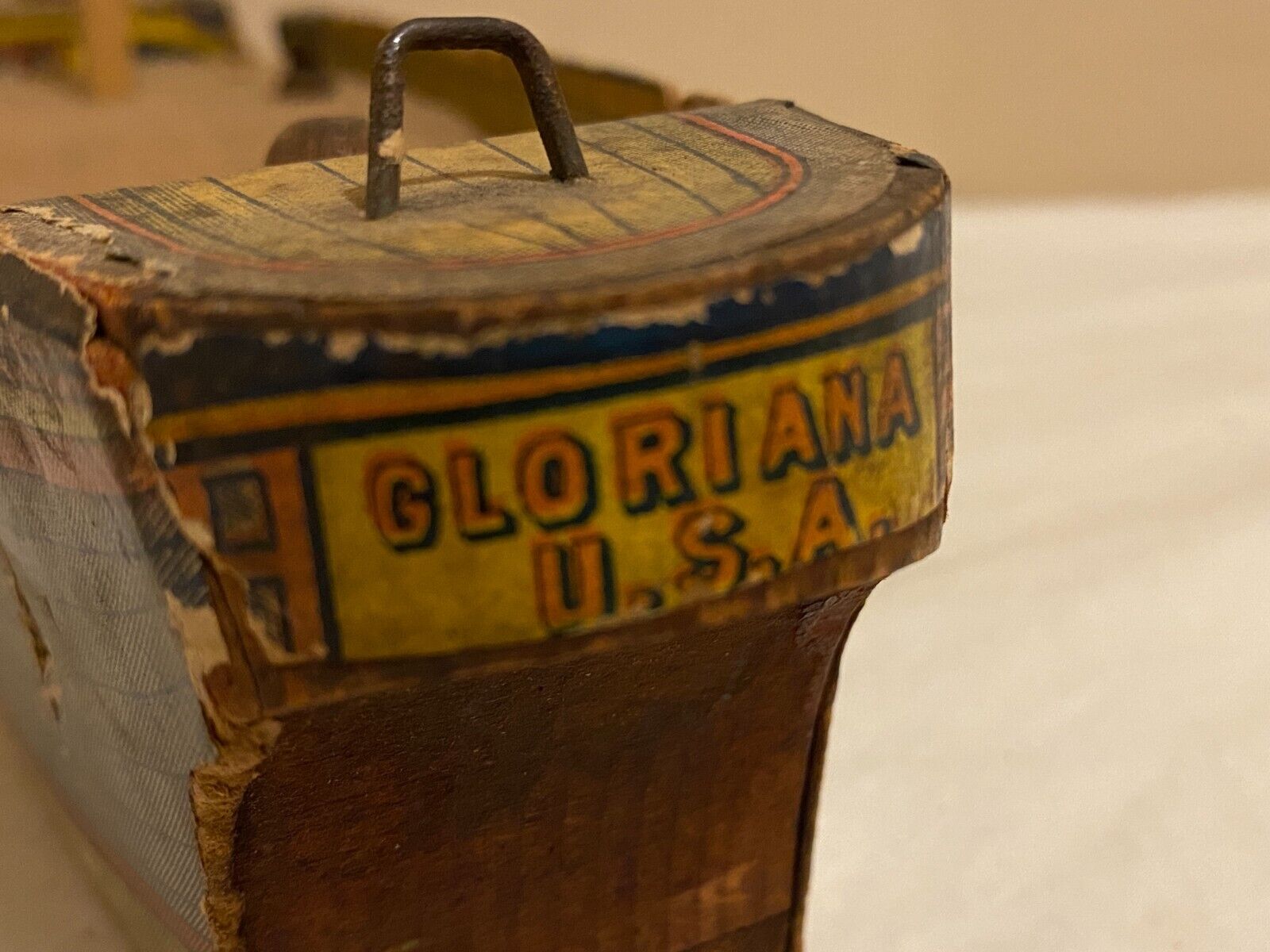 Bliss or Reed Antique 1800's Wooden Toy Boat Vintage Toy ag-67