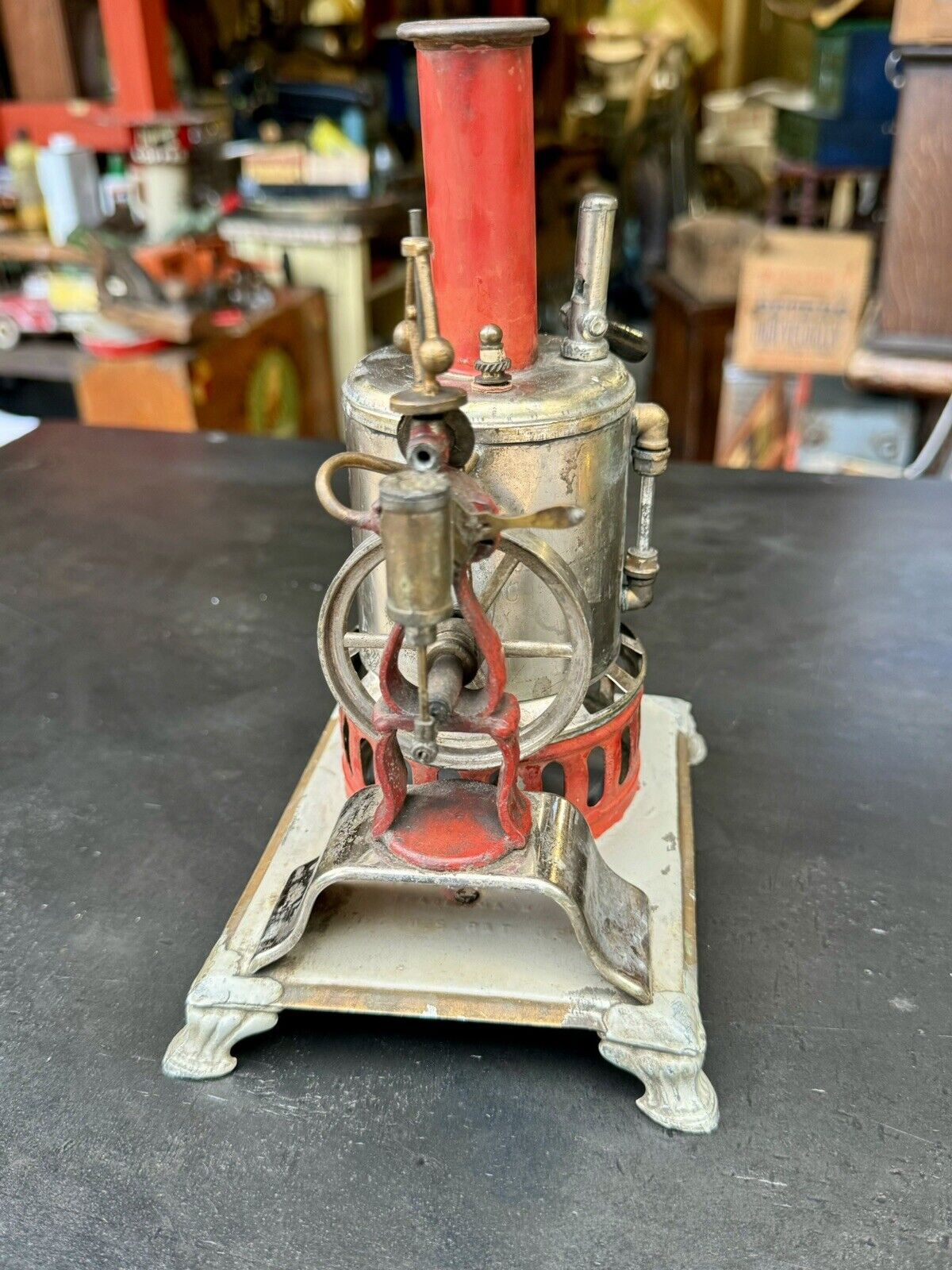 1900s TOY STATIONARY STEAM ENGINE WEEDEN, ORNATE, DETAILED ALCOHOL FIRED