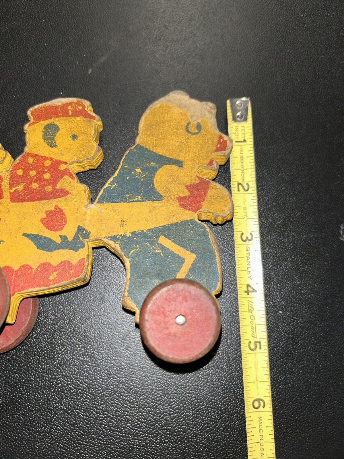 Vintage 1800s - Early 1900s Wooden Toy Bears Wagon RARE! USA