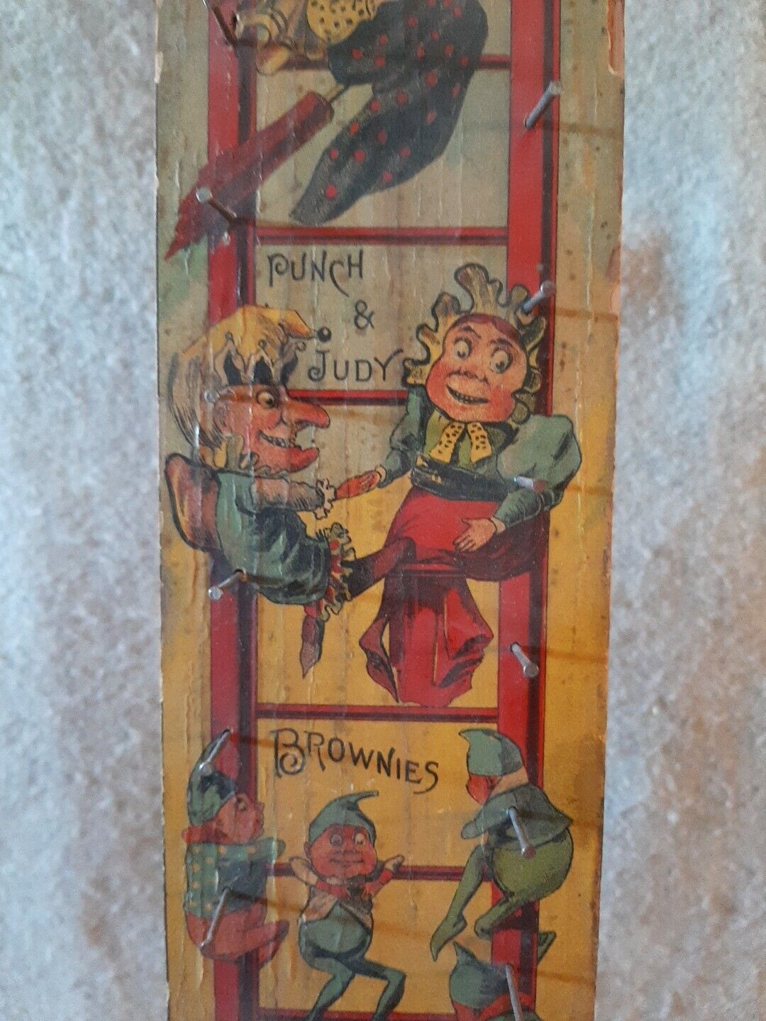 Vintage Wooden Ladder Climb Toy Humpty Dumpty Mother Goose Nursery Rhymes