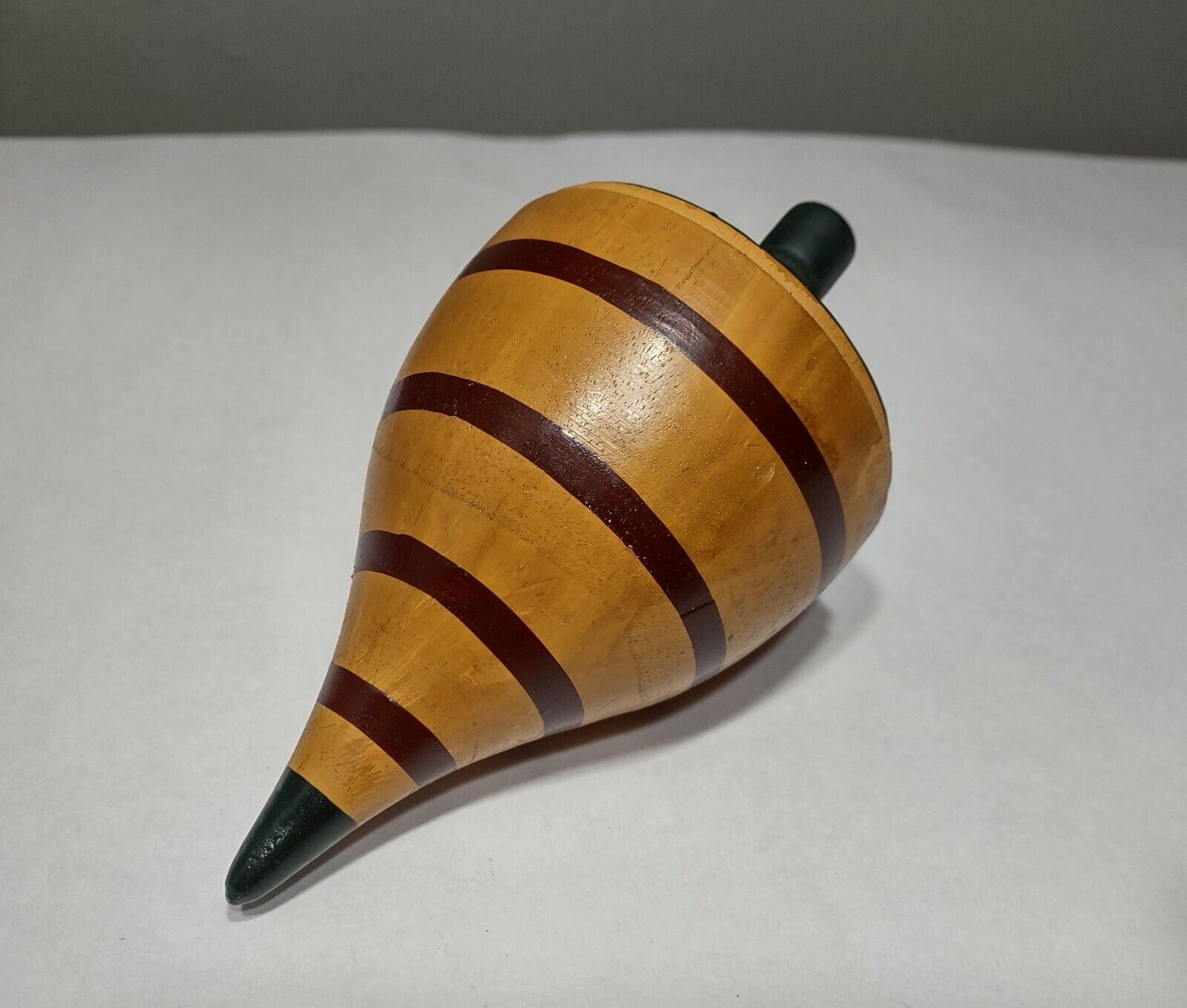 Antique Folk Art Large Wooden Toy Spinning Top - Late 1800s To Early 1900s
