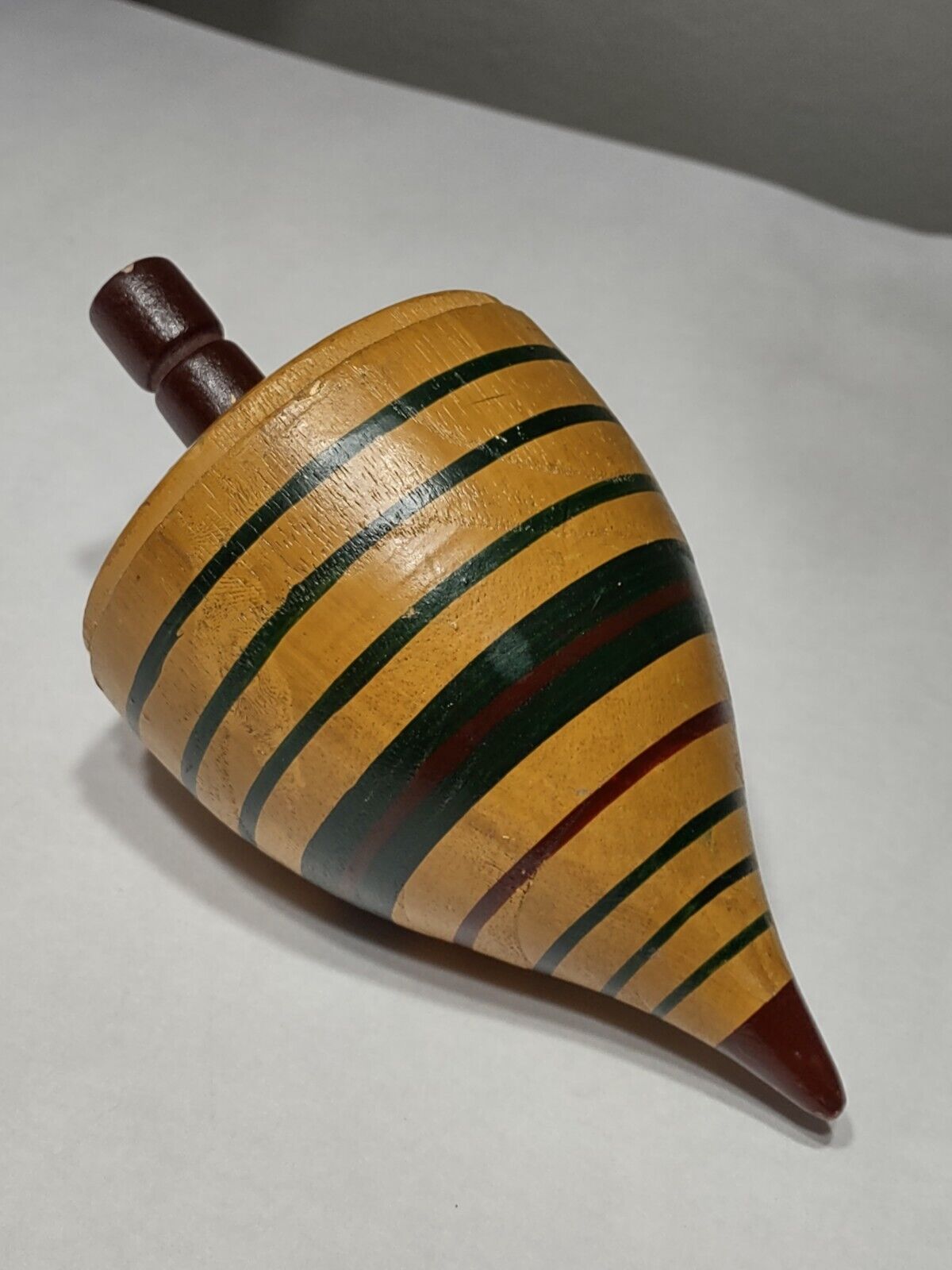 Folk Art Antique Large Wooden Toy Spinning Top - Late 1800s To Early 1900s