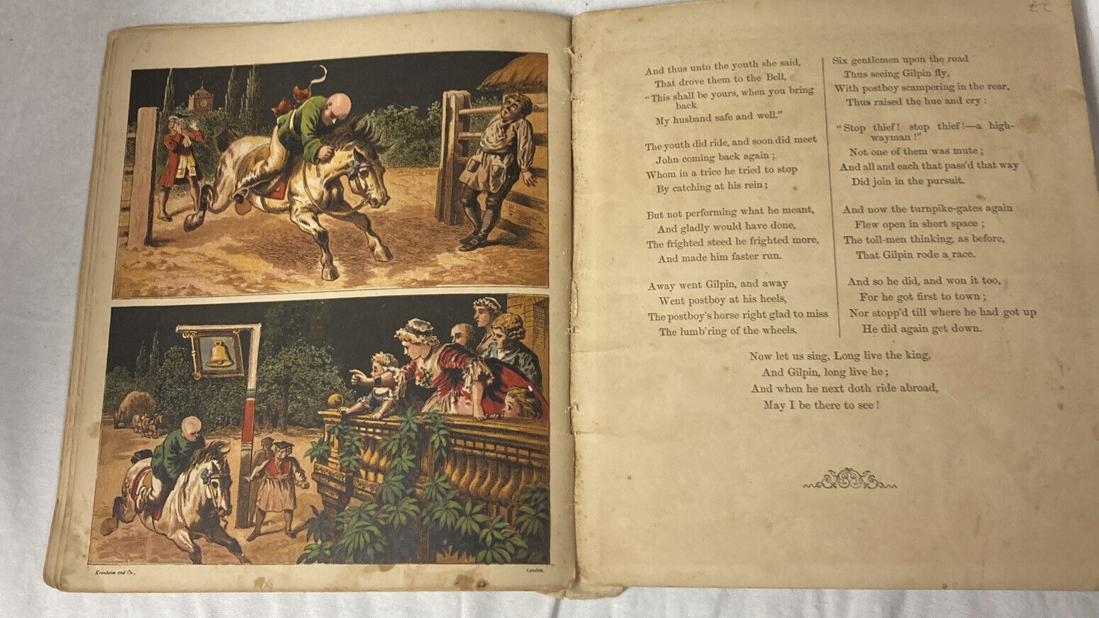 Kronheim and Co / Aunt Louisa's London Toy Books “John Gilpin” Rare 1800s era PB
