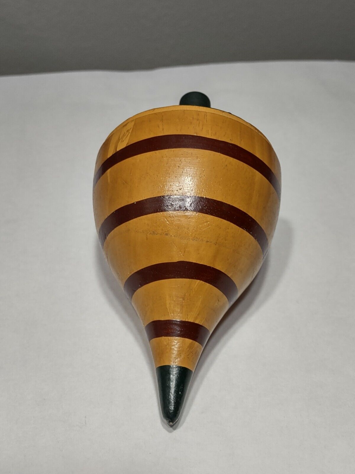 Antique Folk Art Large Wooden Toy Spinning Top - Late 1800s To Early 1900s
