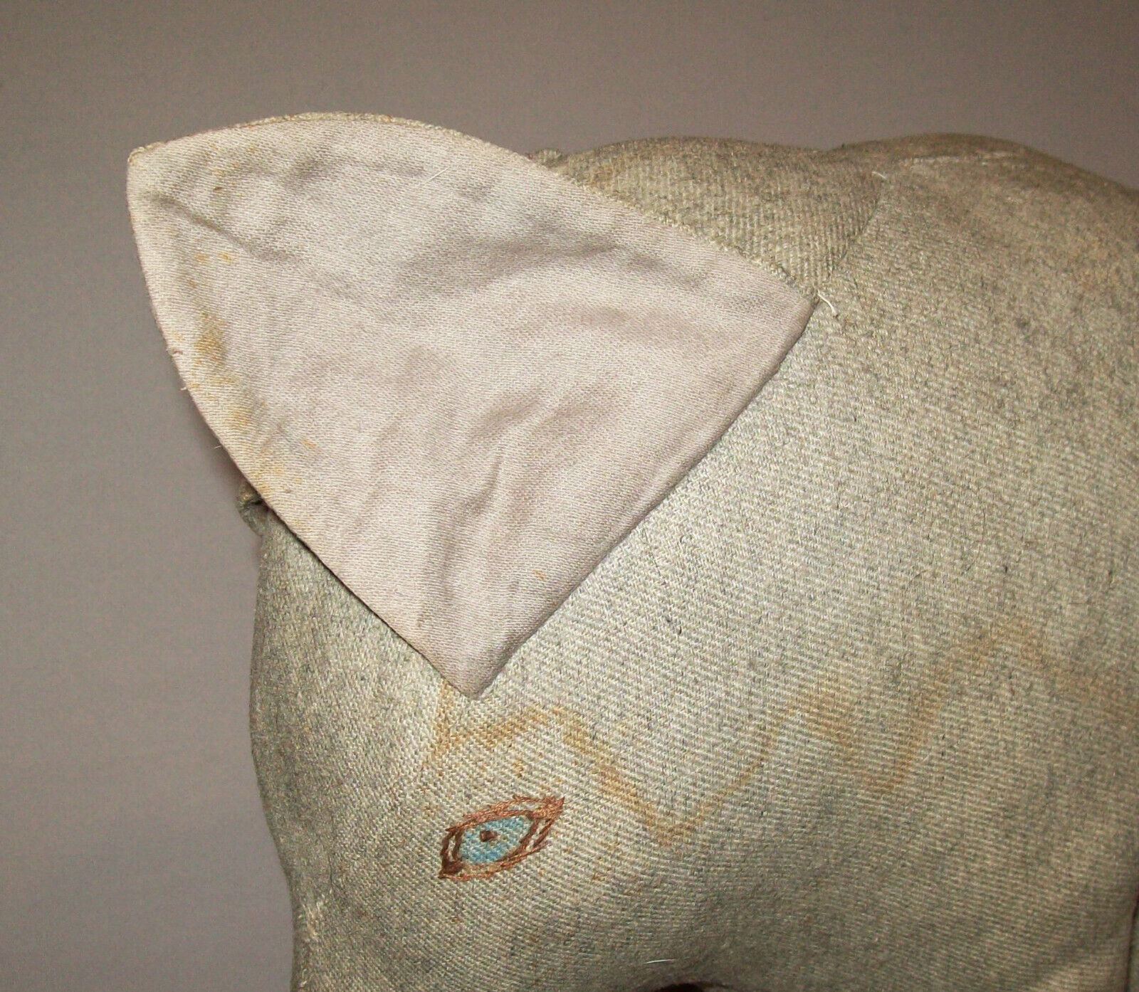 Antique Vtg 19th C 1800s Large Folk Art Stuffed Elephant Child Toy Amish AAFA