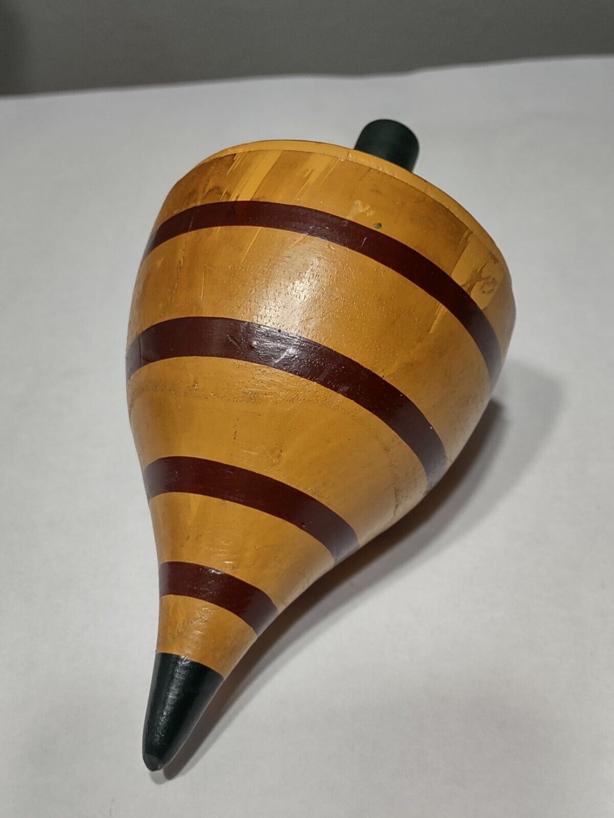 Antique Folk Art Large Wooden Toy Spinning Top - Late 1800s To Early 1900s